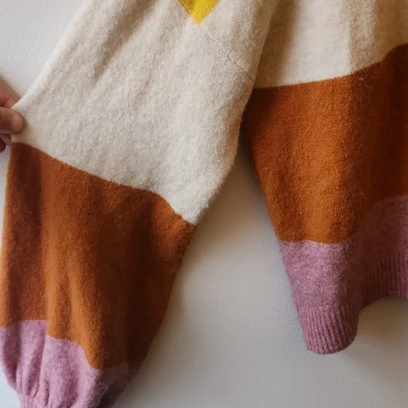 Madewell 'Gladwell' balloon sleeve fuzzy striped sweater - multicolor - Size S - Picture 4 of 10